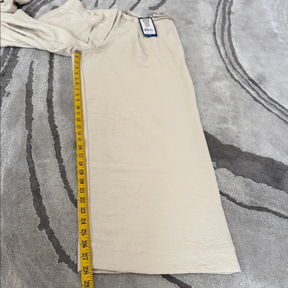 DKNY Women's Drawstring Wide Leg Ankle Pant Tan - Picture 8 of 13